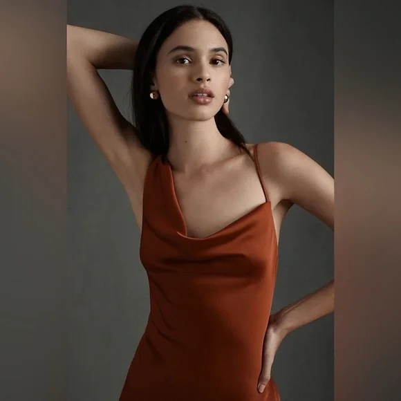 NWT BHLDN August Satin Charmeuse Midi Bridesmaid Dress - Picture 2 of 4